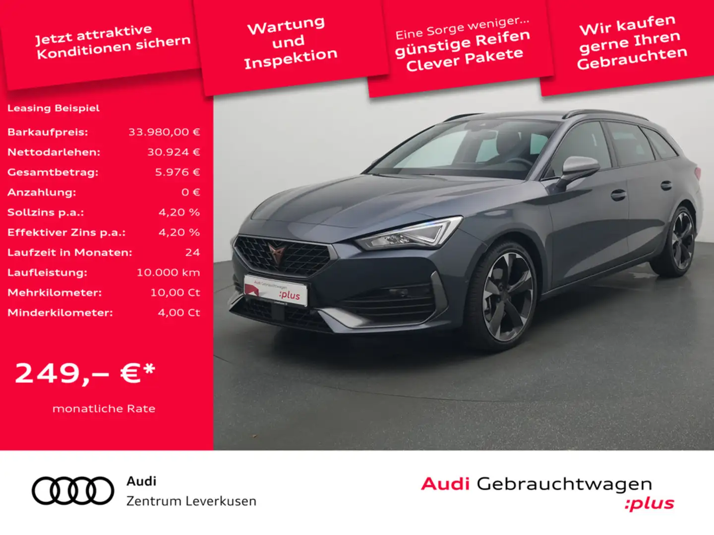 CUPRA Leon ST DSG CARPLAY LED ACC PDC SHZ VIRT APP Grijs - 1