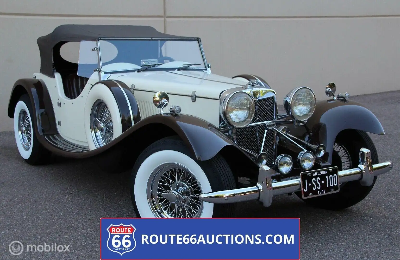 Jaguar SS100 Replica Cabriolet 1959 | Route 66 Auctions Белый - 1