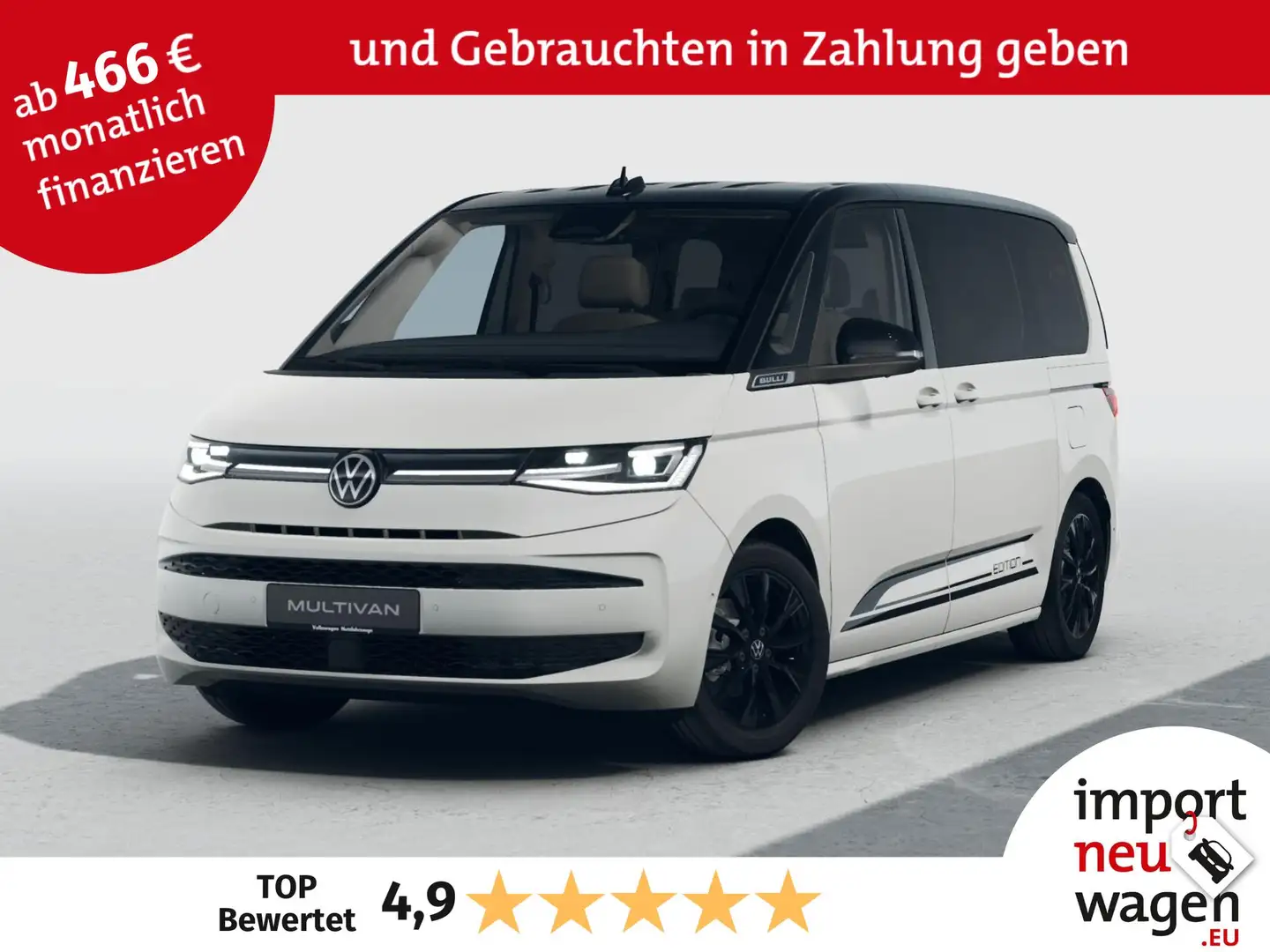 Volkswagen T7 Multivan Edition 2.0 TDI DSG AHK+360Kam+EasyOpen+Velours! Weiß - 1