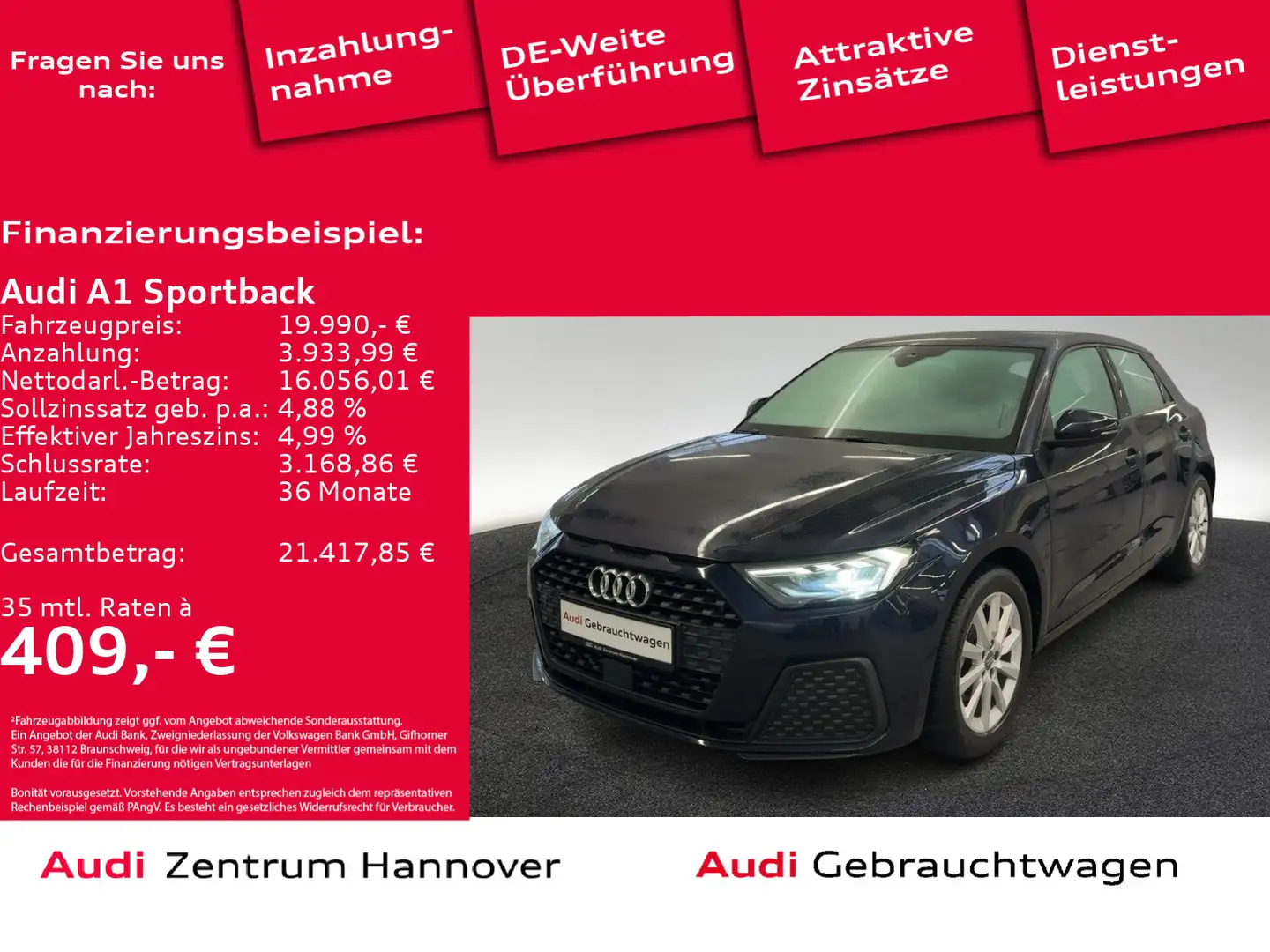 Audi A1 30 TFSI virtual Kamera LED Navi DAB Blau - 1