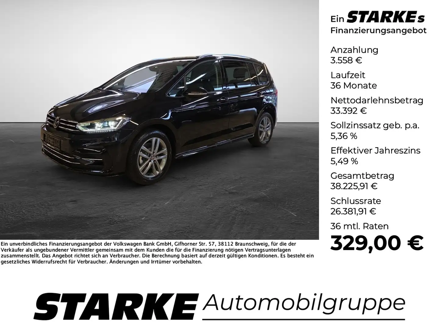 Volkswagen Touran 1.5 TSI DSG Comfortline R-Line Exterieur 7-Sitzer Schwarz - 1