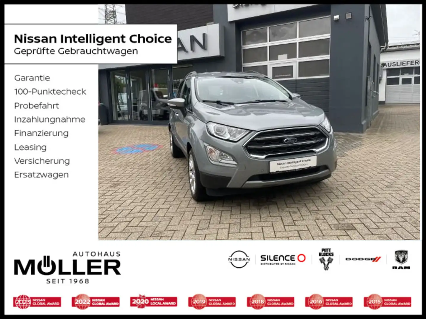 Ford EcoSport 1.0 EcoBoost Titanium Navi Kamera LED S Zilver - 1