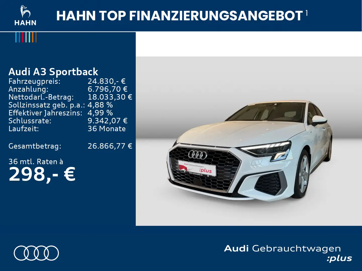 Audi A3 35TFSI 6-Gang S-line Navi LED Carpl Blanc - 2