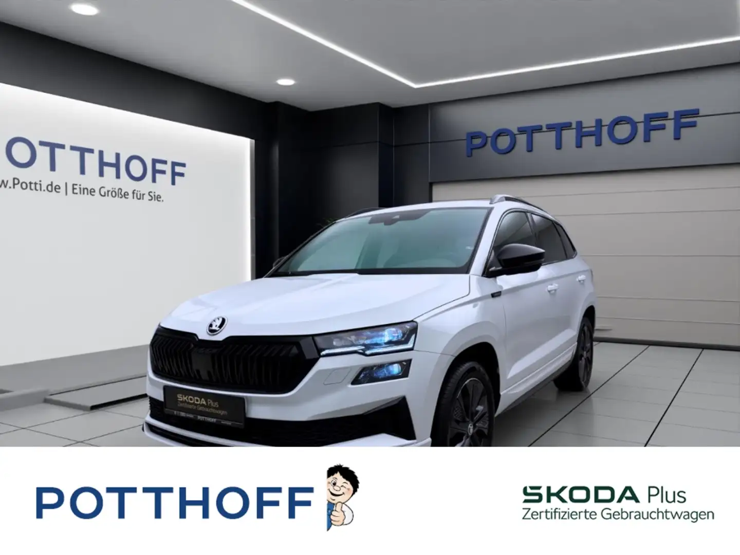 Skoda Karoq 1.5 TSI DSG SPORTLINE AHK NAV DCC MATRIX Weiß - 1