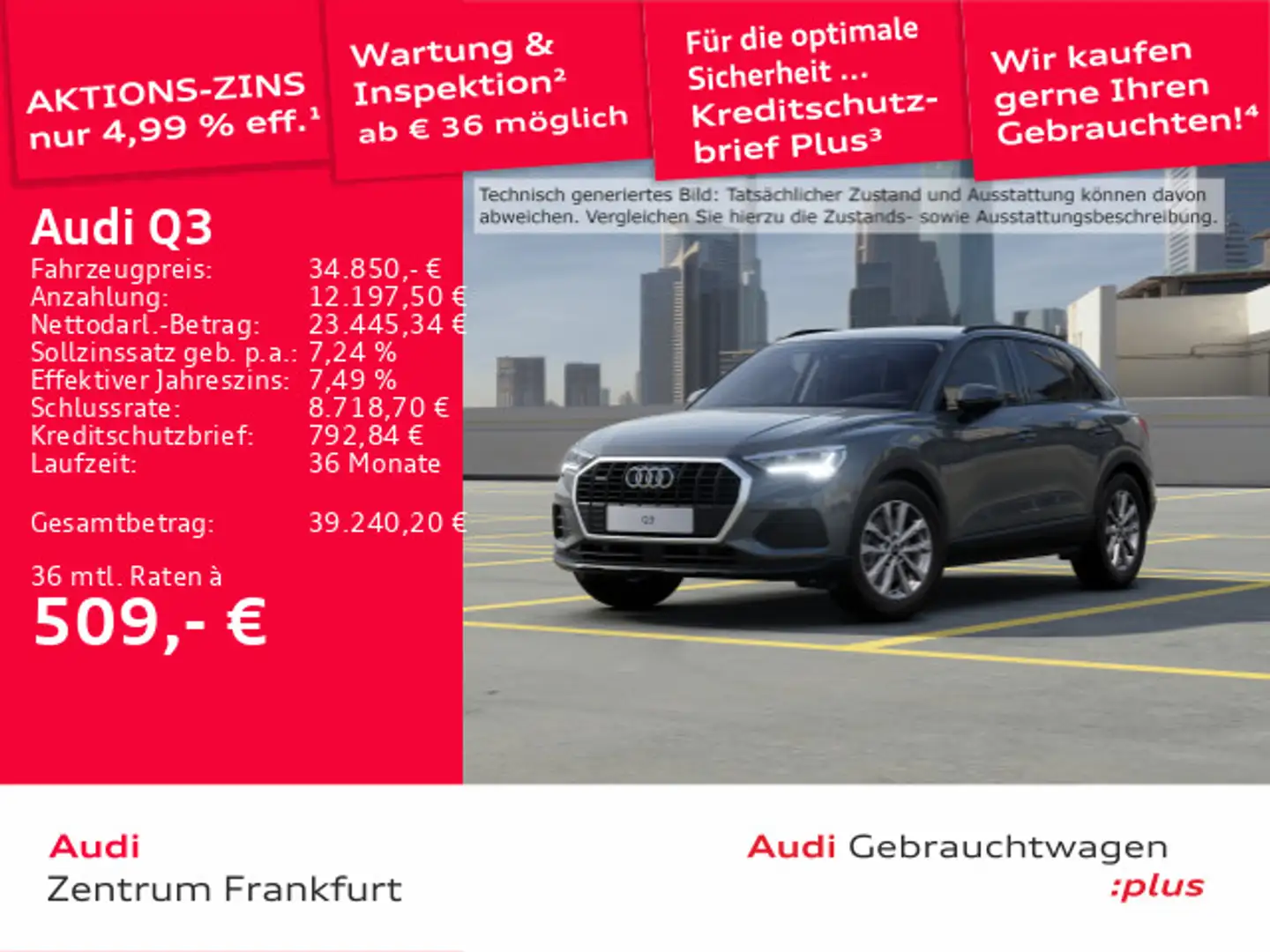 Audi Q3 40 TFSI quattro S tronic MatrixLED ACC 360° Grau - 1