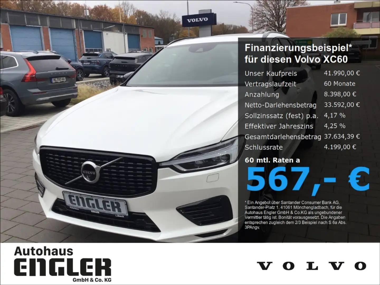 Volvo XC60 T8 R-Design AWD Stdhtzg. HUD 360° Cam AHK Weiß - 1