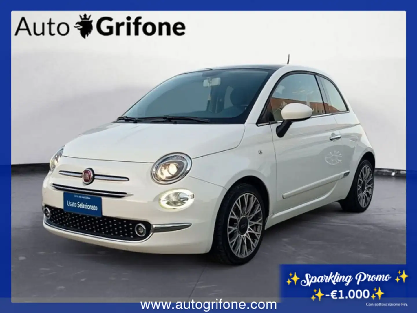 Fiat 500C Benzina 0.9 t.air t. Lounge 85cv PROMO Білий - 1