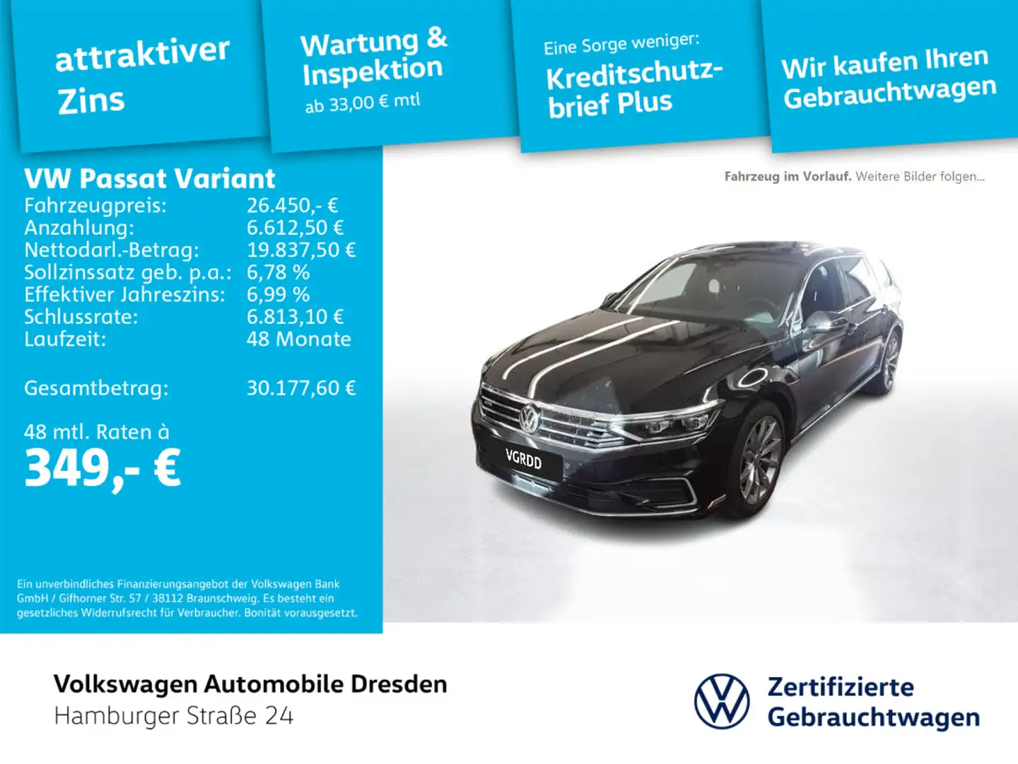 Volkswagen Passat Variant GTE Schwarz - 1