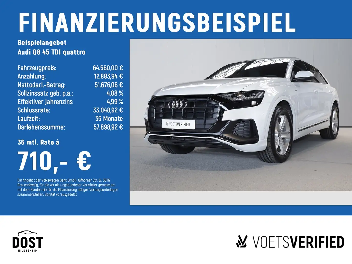 Audi Q8 45 TDI quattro AHK+DAB+KAMERA+MATRIX LED+SHZ Weiß - 2