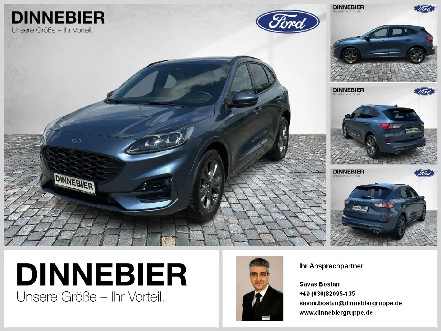 Ford Kuga ST-Line X LED+AHK+Glasdach+Kamera+SHZ Blauw - 1