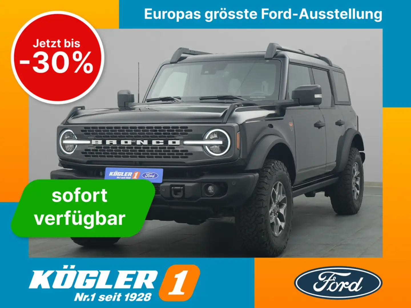 Ford Bronco Badlands 335PS Aut. 4x4/B&O/Navi Schwarz - 1