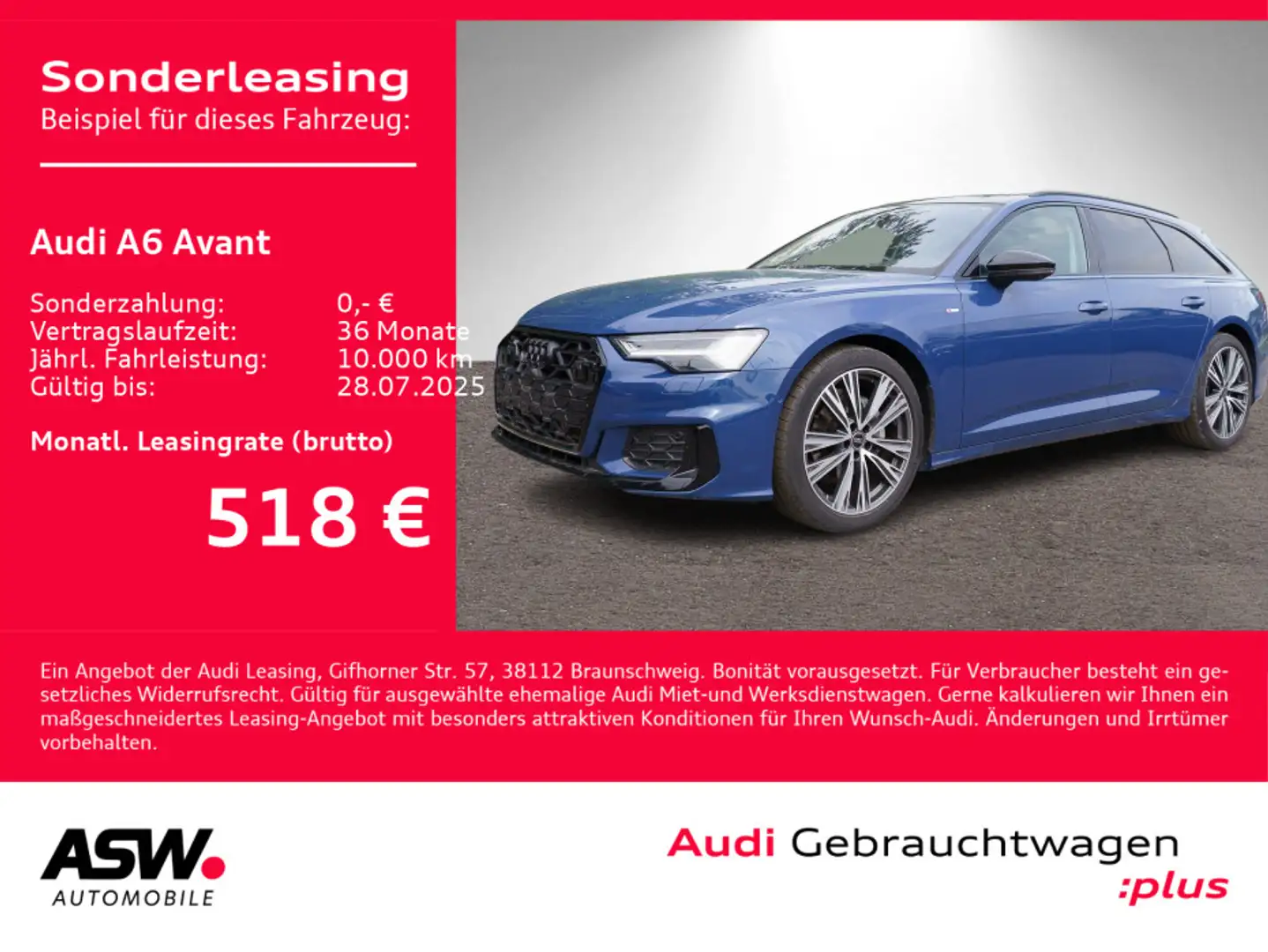 Audi A6 S line 40TDI Stro LED 360° Pano B&O AHK Blau - 1