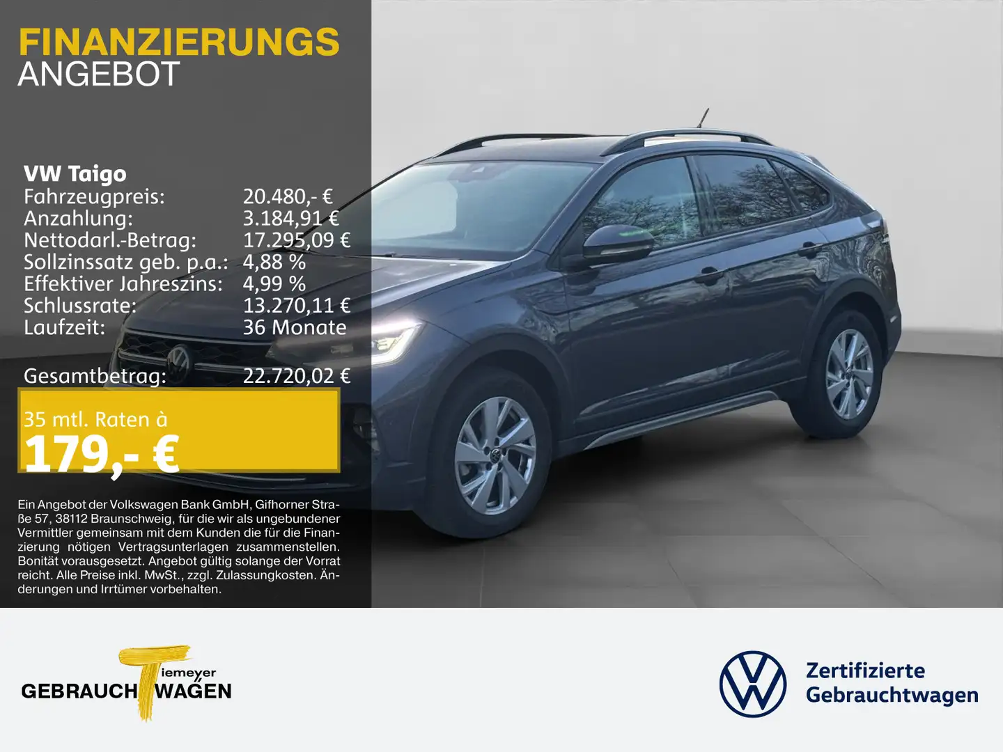 Volkswagen Taigo 1.0 TSI DSG LIFE IQ.LIGHT NAVI KEYLESS Grau - 1