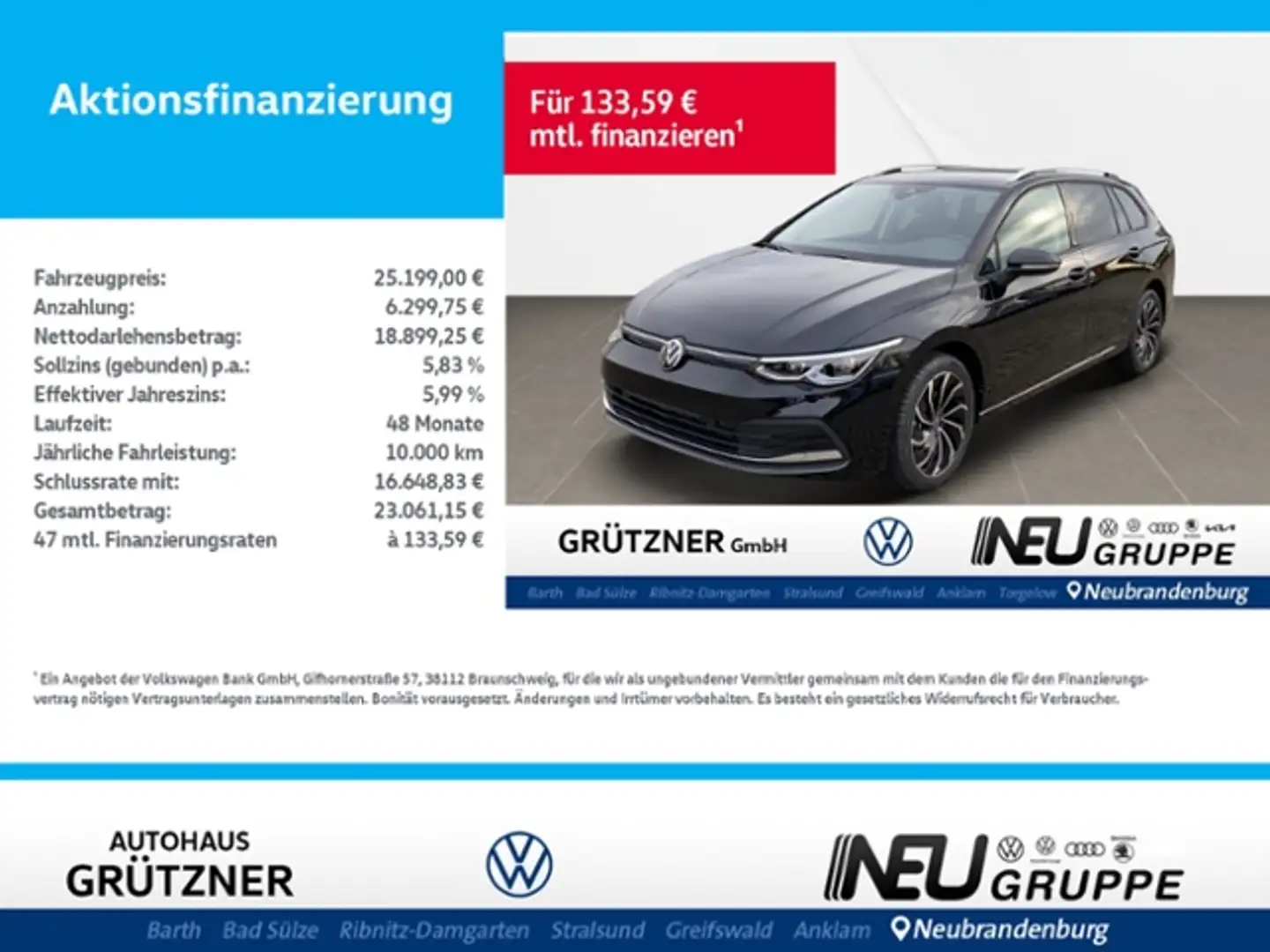 Volkswagen Golf Variant VIII Variant 1.5 eTSI DSG Navi, RFK, Telefon, DSG Negro - 1