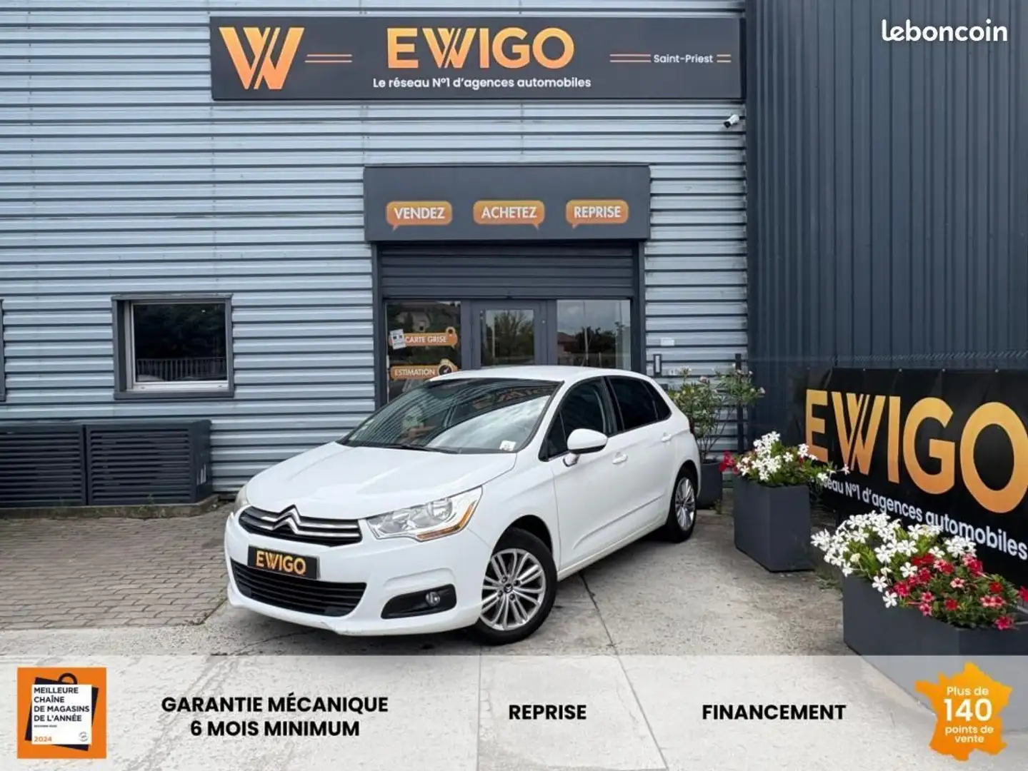 Citroen C4 Citroën 1.6 HDI 90ch Entretien constructeur 1ère M Weiß - 1