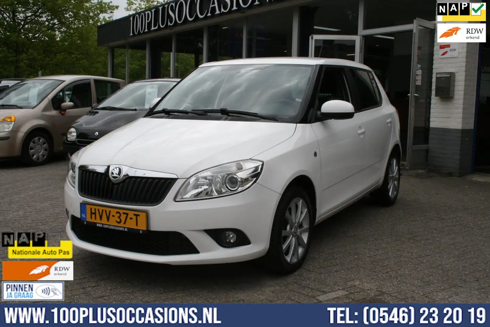 Skoda Fabia 1.2 Go Lage km.stand 119.830 electrisch pakket en Blanc - 1