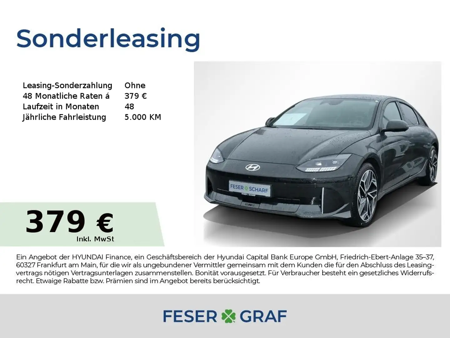 Hyundai IONIQ 6 UNIQ-PAKET LEDER NAVI KAMERA MATRIX 20" Zelená - 1
