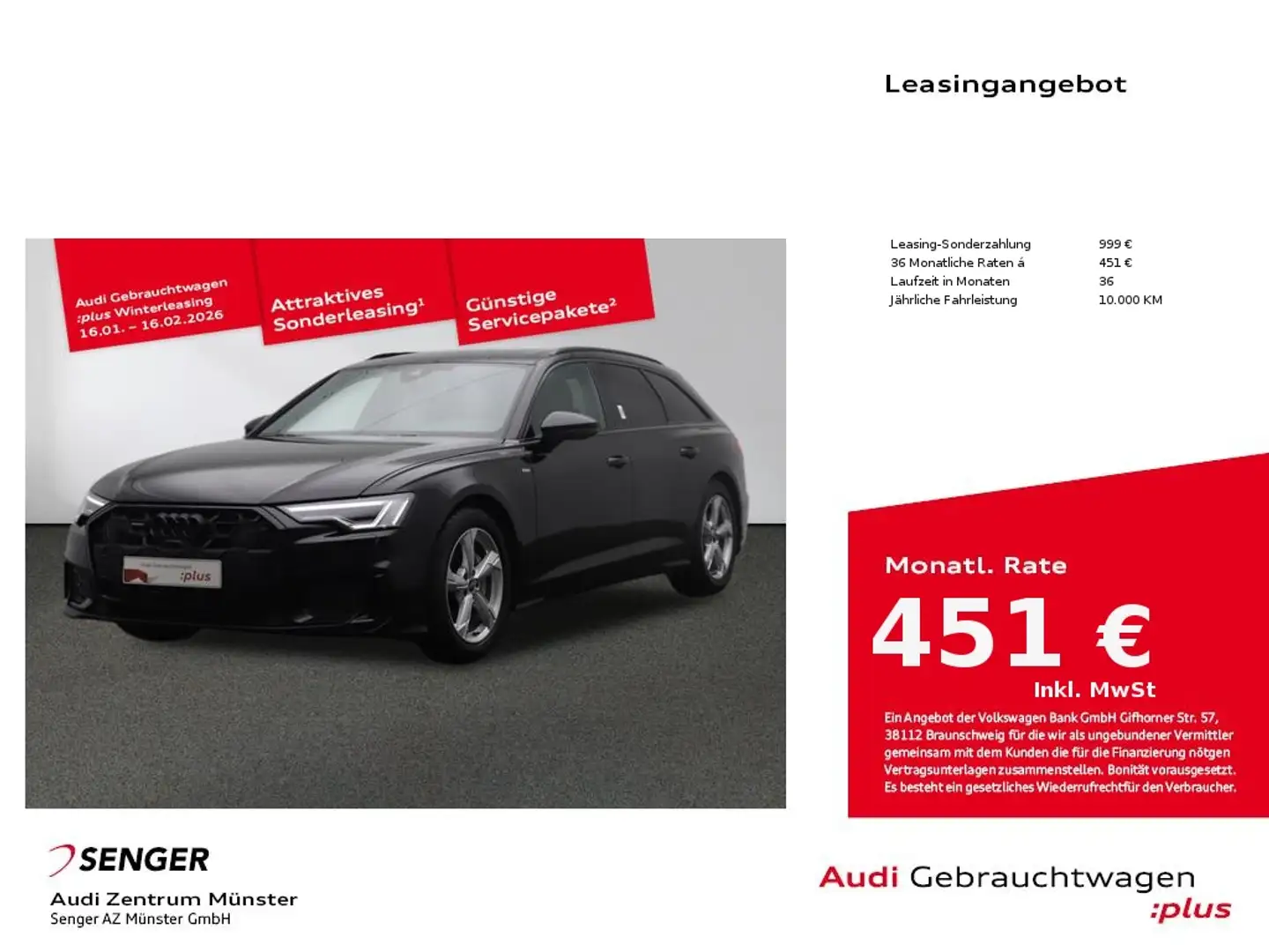 Audi A6 Avant 50 TDI Design S line quattro Pano AHK Schwarz - 1