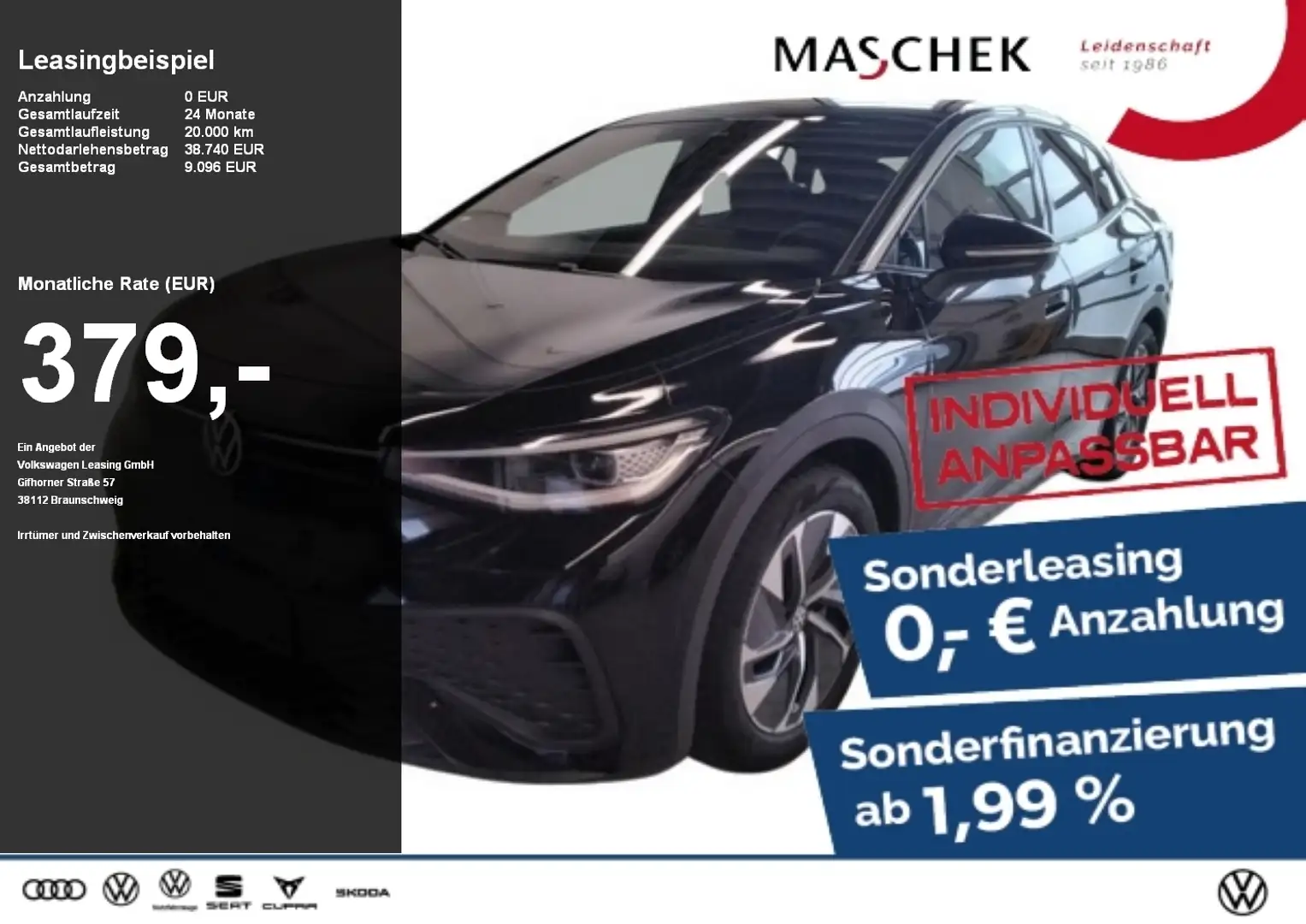 Volkswagen ID.5 Pro Sonderleasing! Navi IQLight Wärmepumpe W-Pumpe Schwarz - 1