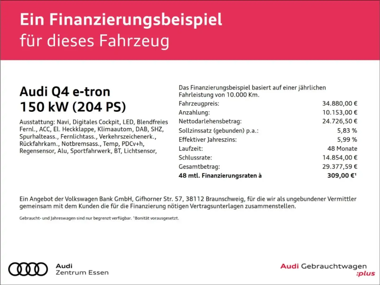 Audi Q4 e-tron 40 S-LINE LED NAV PLUS SHZ RÜFA PDC   MUFU   FSE Schwarz - 2