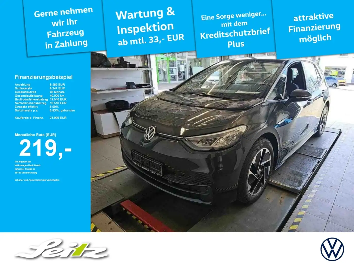 Volkswagen ID.3 Pro Performance Life *LED*NAVI*PARKSENSOR*SITZH*WÄ Grau - 1