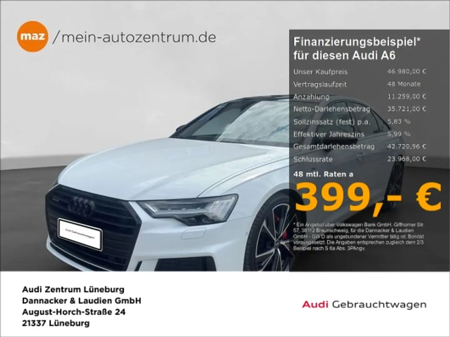 Audi A6 55 2.0 TFSI e quattro sport Alu21 MatrixLED P Blanc - 1