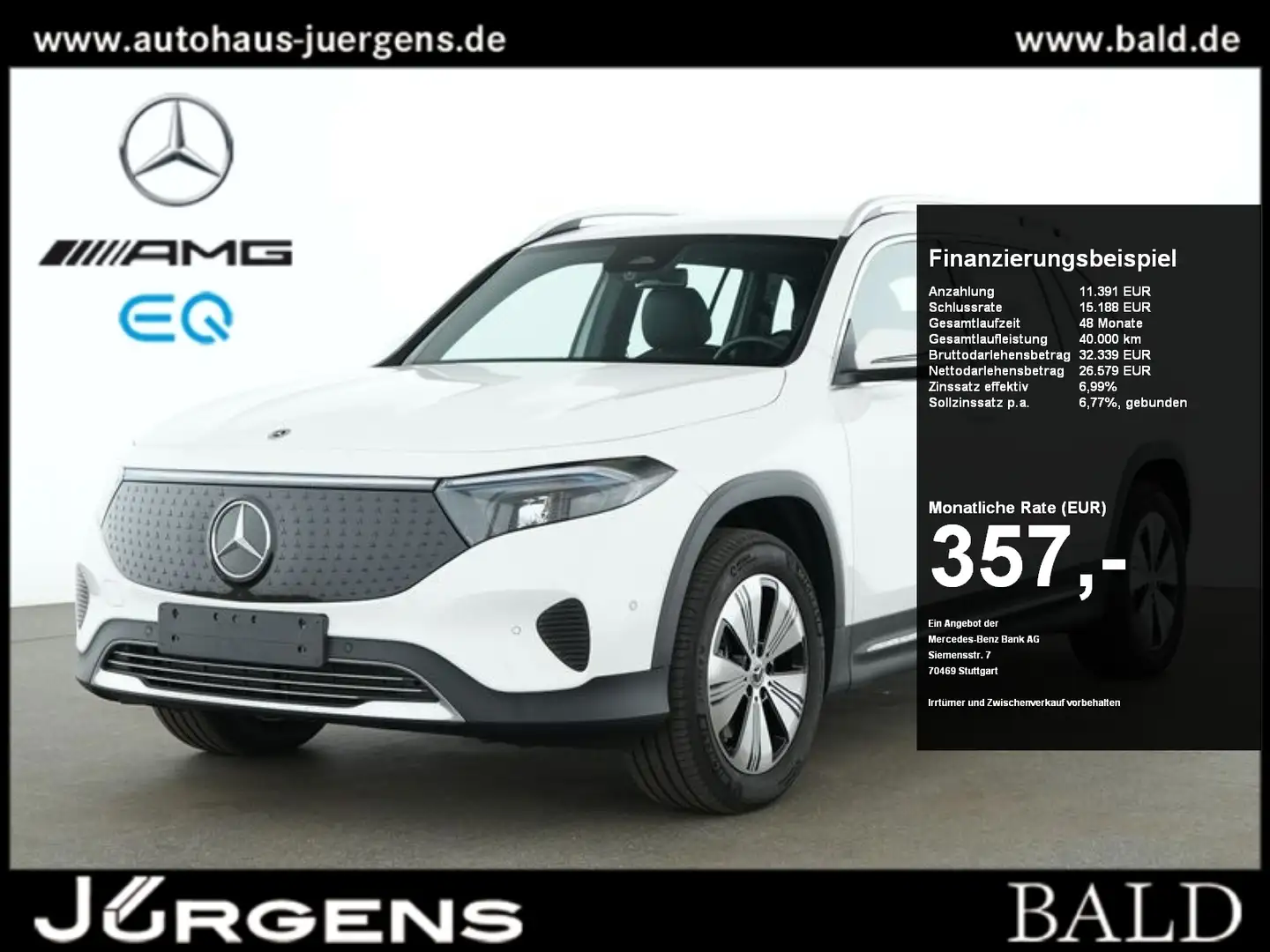 Mercedes-Benz EQB 250 + Progressive-Advanced/LED/Cam/Totw/Easy Blanc - 1