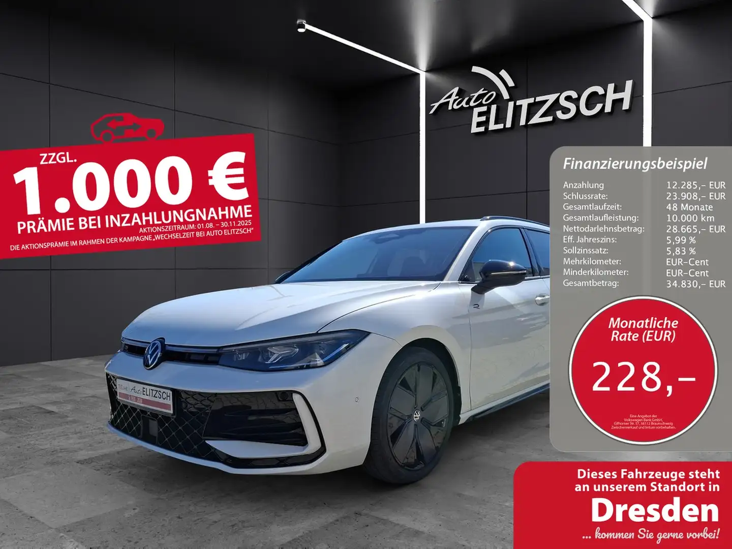 Volkswagen Passat Variant TDI R-line Pano STH IQ.Light AHK ACC Weiß - 1