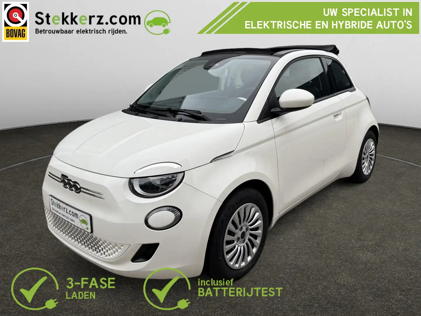 Fiat 500C 42 kWh Cabrio, 8881km!, SOH 98% Weiß - 1
