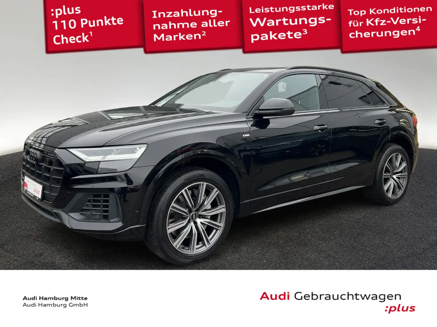 Audi Q8 55 TFSI e quattro tiptr. S line AHK Sitzhzg K Schwarz - 1