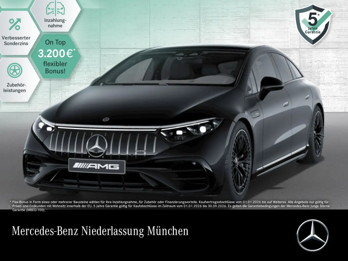 Mercedes-Benz EQS 53 AMG 4M Driversp Fahrass Airmat Pano Distr. Schwarz - 1