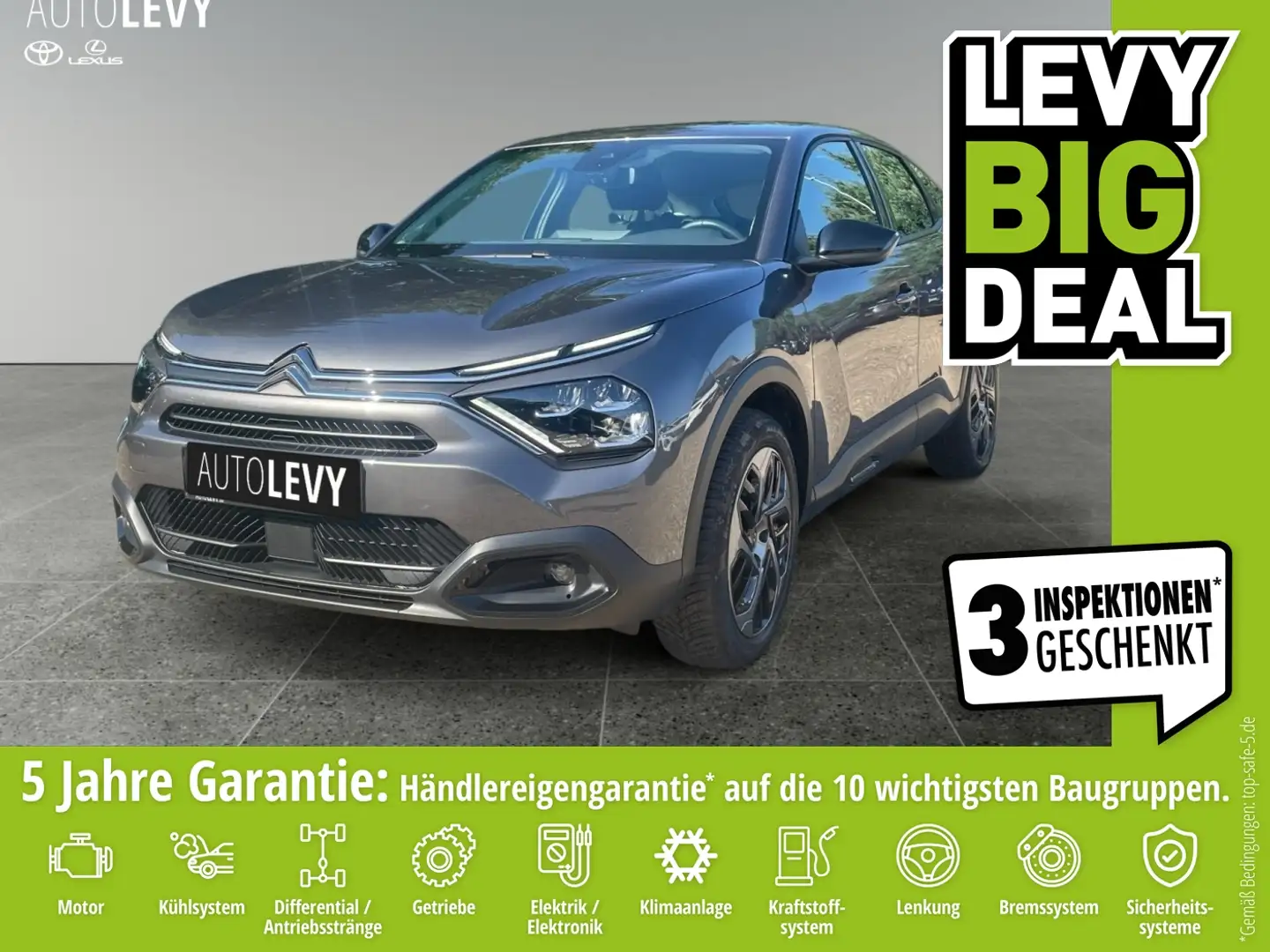 Citroen C4 1.2 PureTech 130 Plus 2xKlima Kam. KlimaA LED Grijs - 1