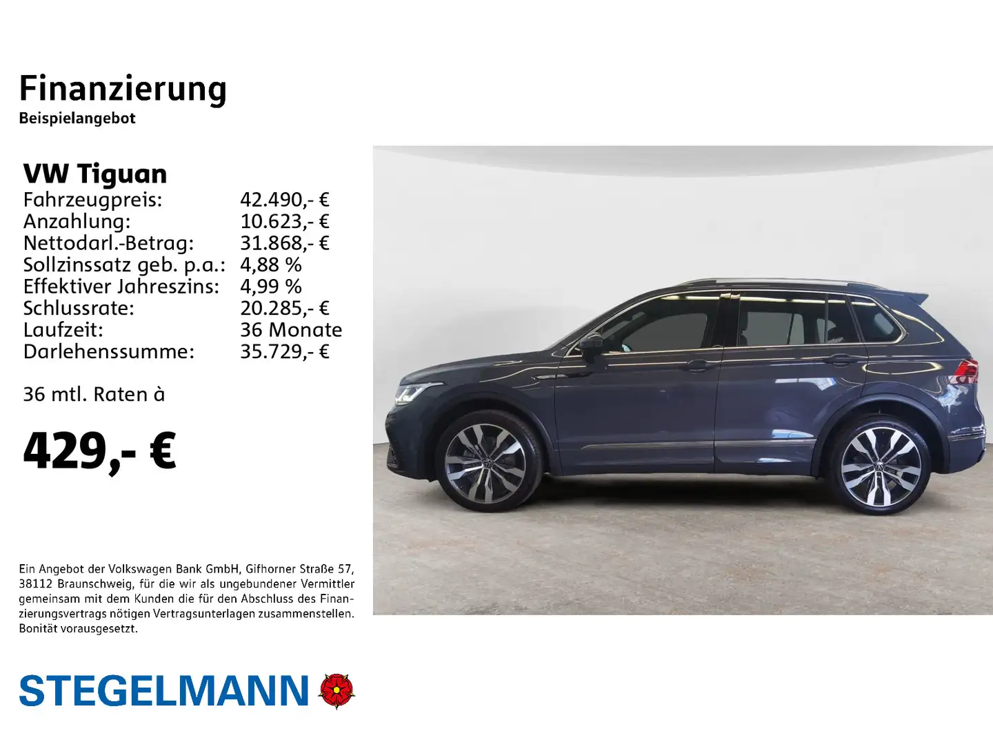 Volkswagen Tiguan 2.0 TDI DSG 4M R-Line *AHK*Pano*Standhzg* Grau - 2