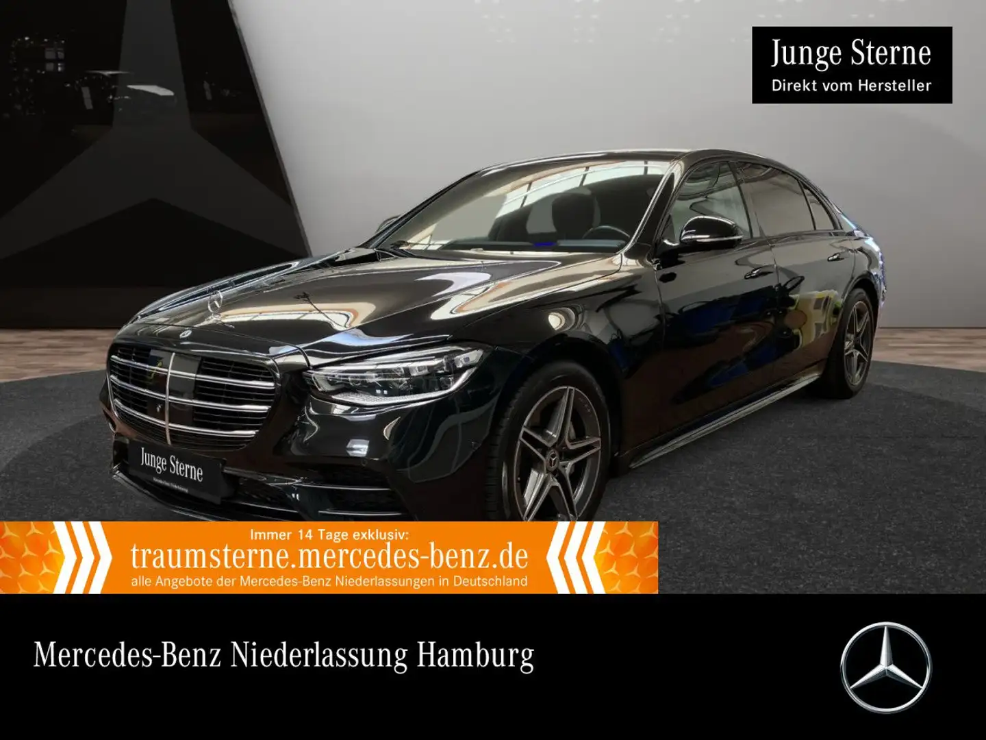 Mercedes-Benz S 400 d L 4M AMG+PANO+DIGITAL-L+BURMESTER3D+STHZG Schwarz - 1