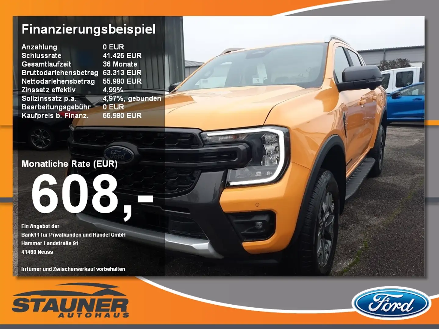 Ford Ranger DOKA Wildtrak 2.3l PHEV LED 360°Kamera Arancione - 1