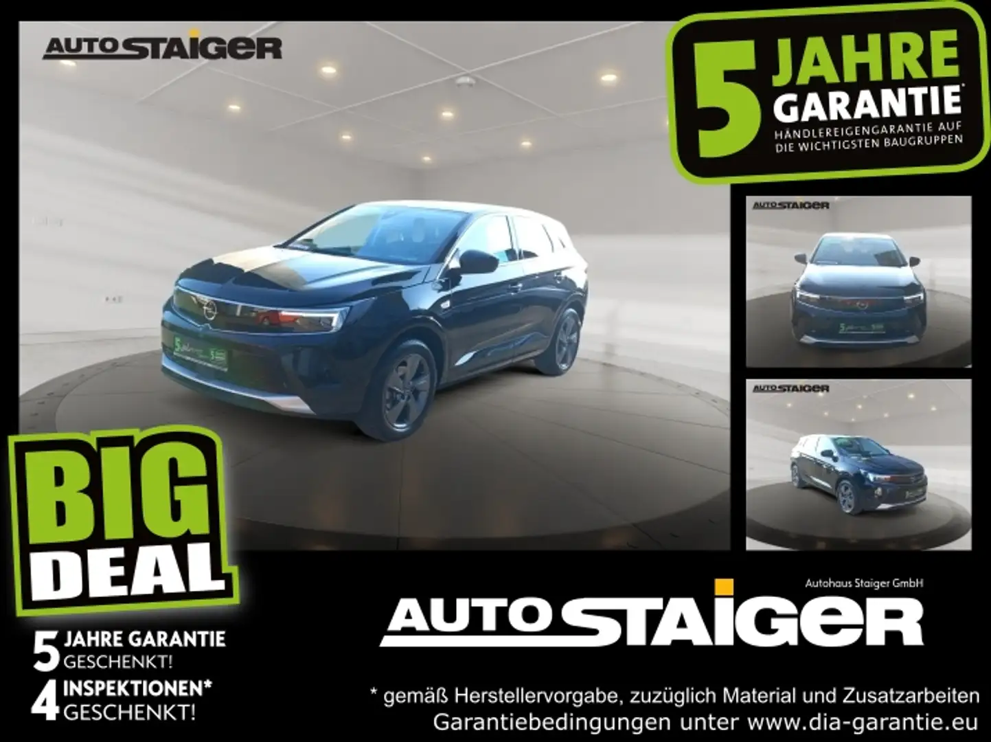 Opel Grandland 1.2 Turbo Elegance Automatik, AHK, Schwarz - 1