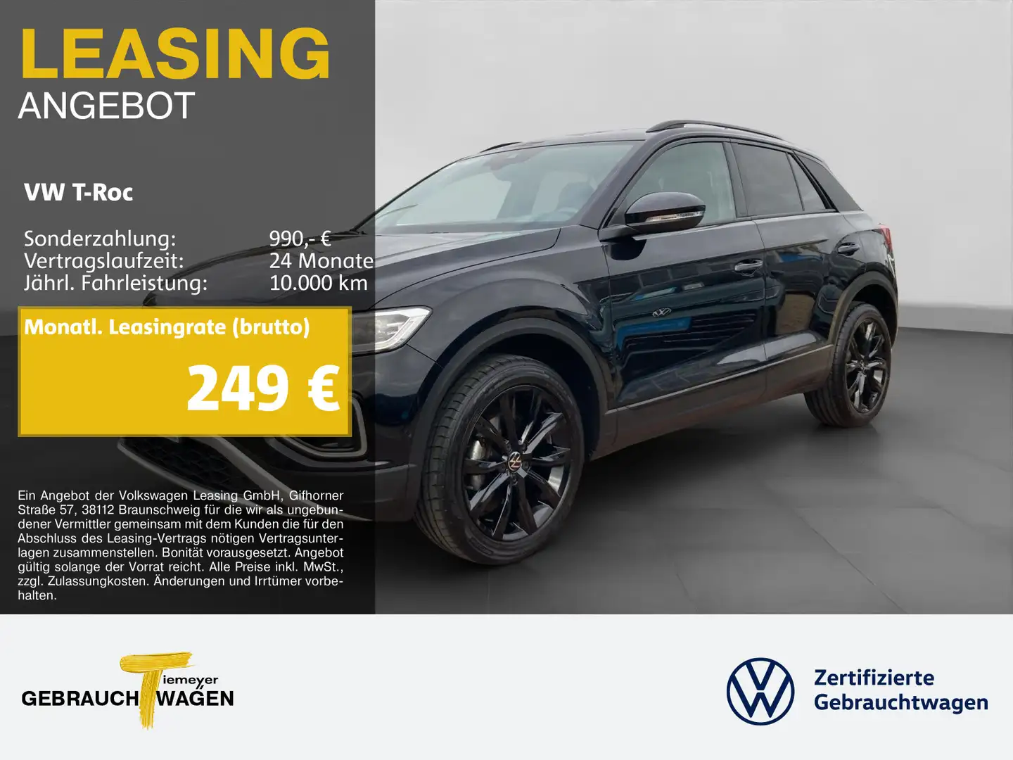 Volkswagen T-Roc 1.5 TSI DSG BLACK STYLE LM18 AHK LED+ NAVI Schwarz - 1