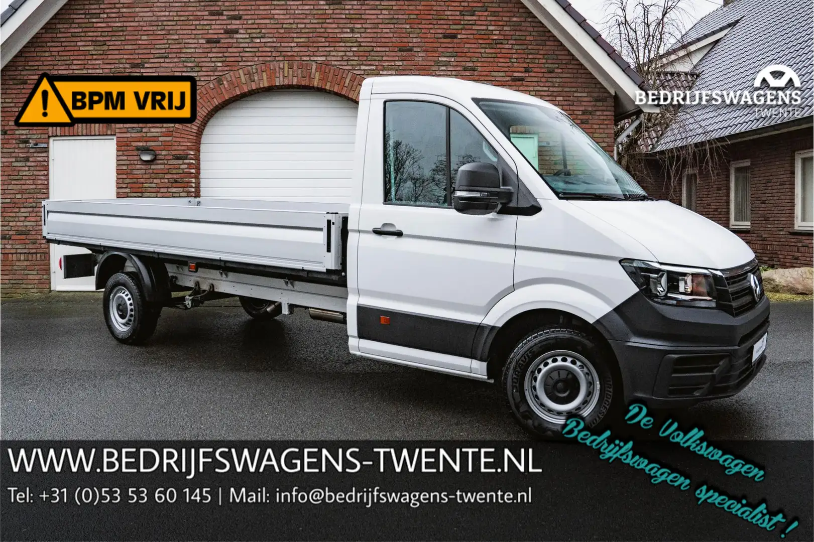 Volkswagen Crafter 35 2.0 TDI 177PK L4 Open laadbak Airco | Cruise co Wit - 1