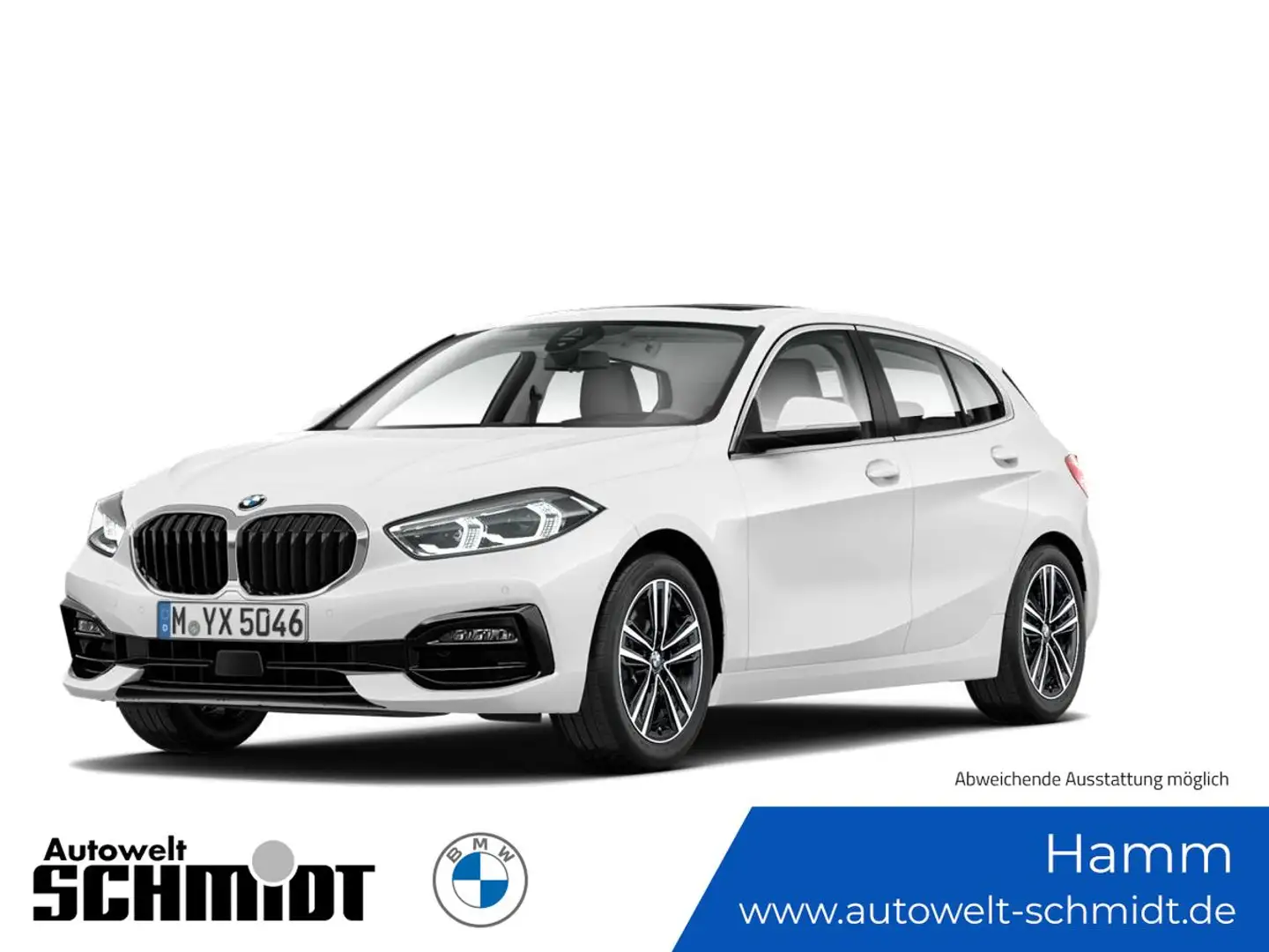BMW 118 d Sport Line + 2Jahre.BPS-GARANTIE / Panorama Weiß - 1