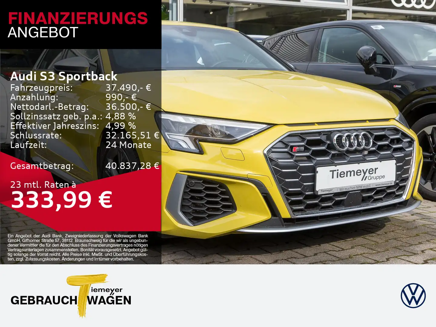 Audi S3 2.0 TFSI Q LM18 Jaune - 1
