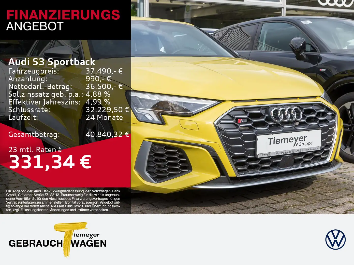 Audi S3 2.0 TFSI Q LM18 Galben - 1