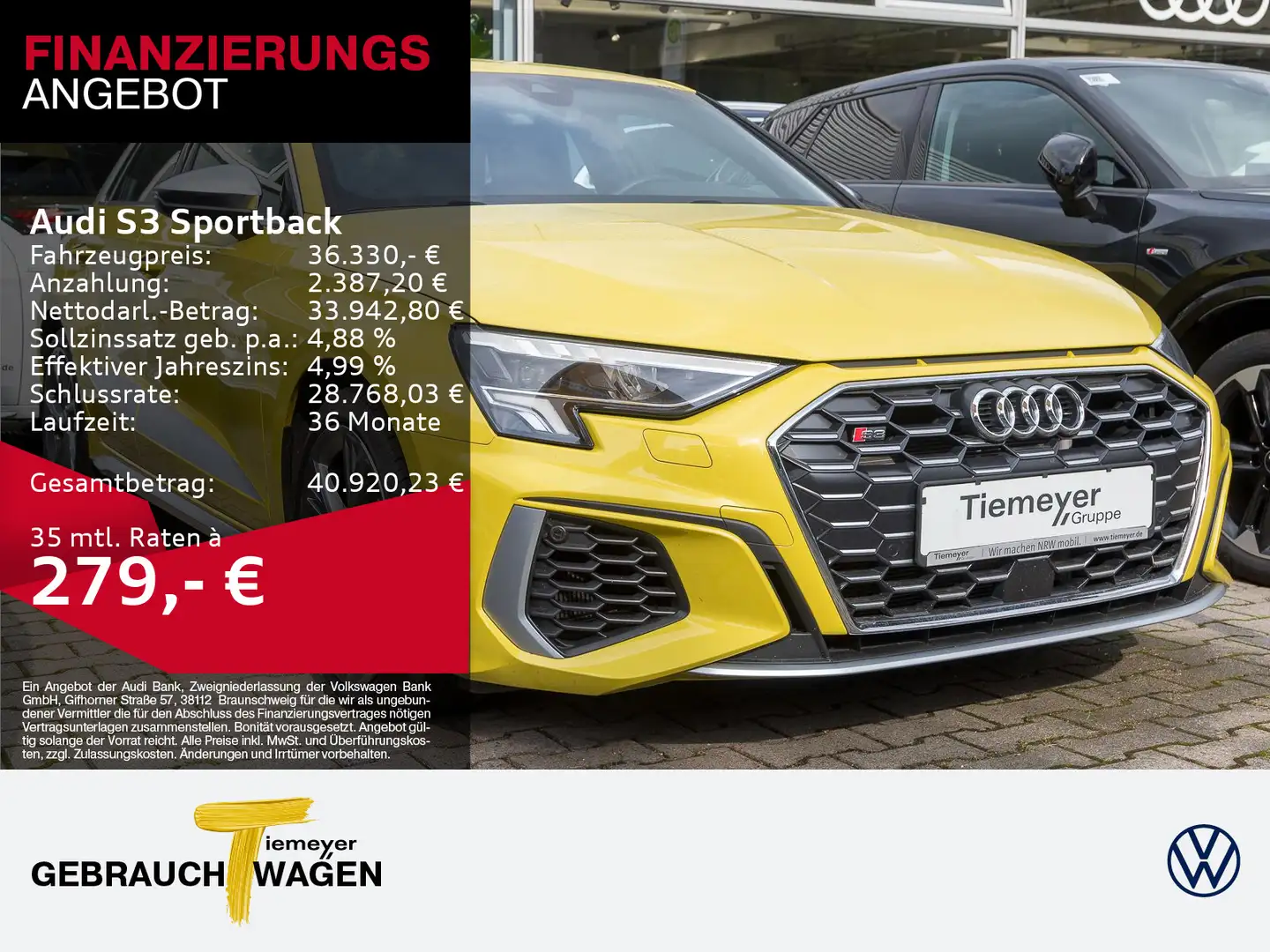 Audi S3 2.0 TFSI Q LM18 LEDER VIRTUAL Gelb - 1