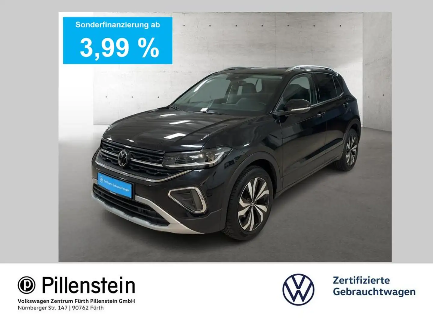 Volkswagen T-Cross STYLE 1.0 TSI DSG IQ.LIGHT NAVI APP-C. Schwarz - 1