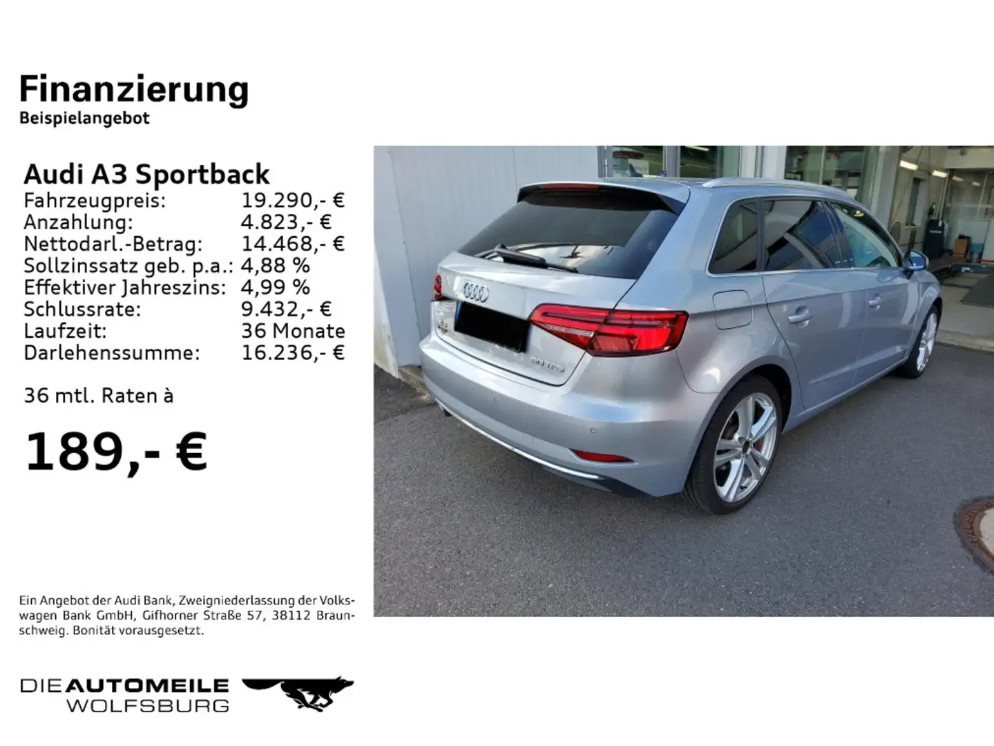 Audi A3 30 TFSI design LED/Tempo/Einparkhi Argent - 2