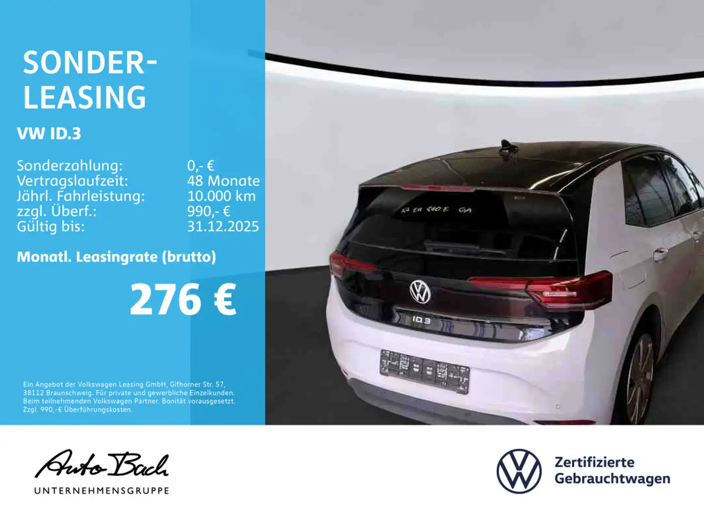 Volkswagen ID.3 Pro Performance, Navi, LED-Matrix, App-Conn Blanco - 2