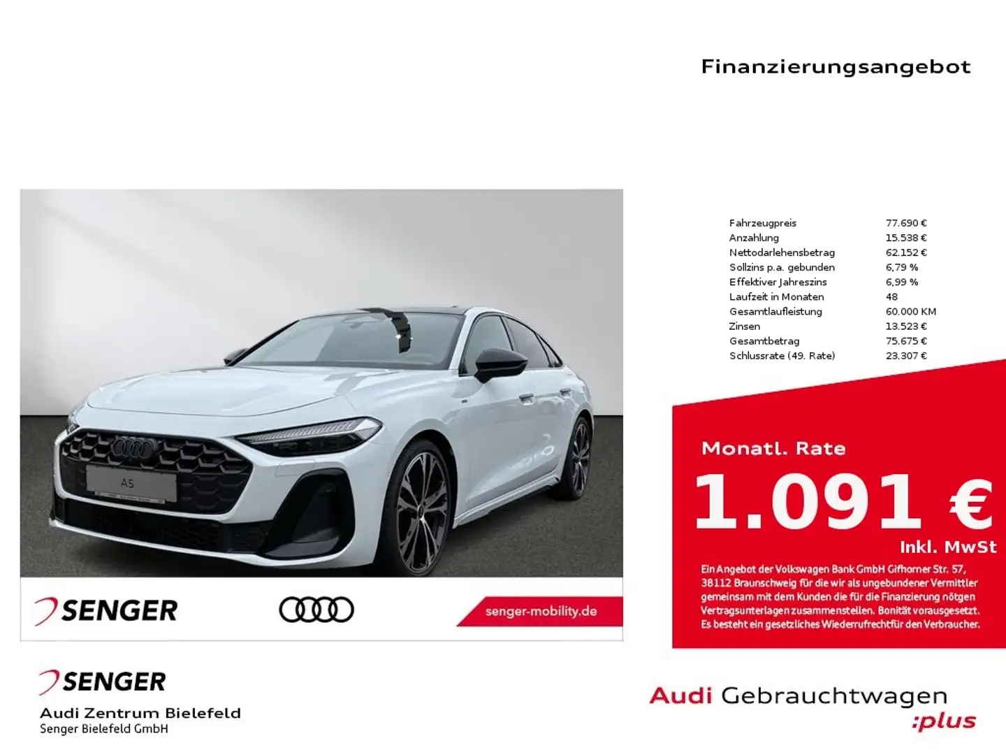 Audi A5 e-hybrid quattro MMI experience pro Panorama Weiß - 1