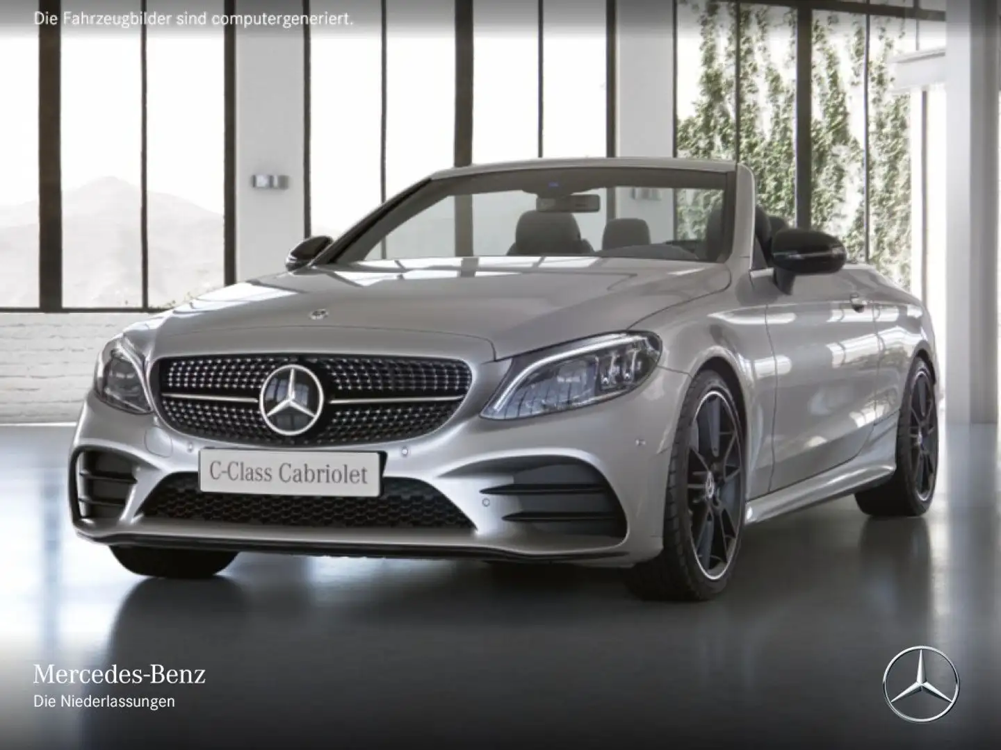 Mercedes-Benz C 300 Cabrio 4M AMG+NIGHT+MULTIBEAM+FAHRASS+KAMERA Silber - 2