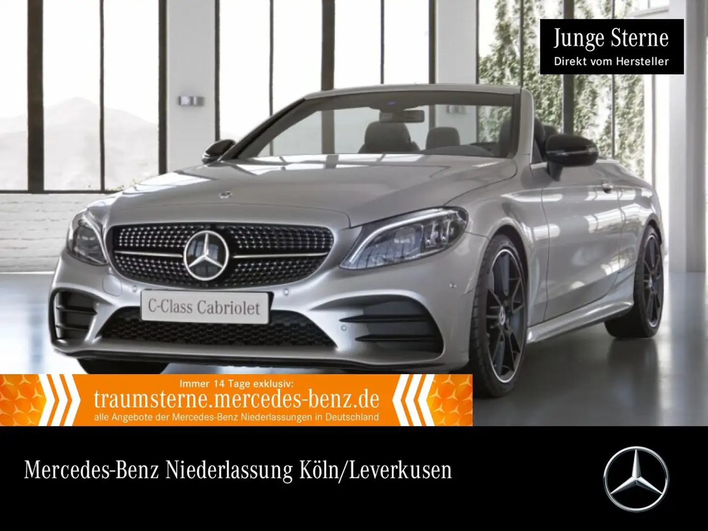 Mercedes-Benz C 300 Cabrio 4M AMG+NIGHT+MULTIBEAM+FAHRASS+KAMERA Silber - 1