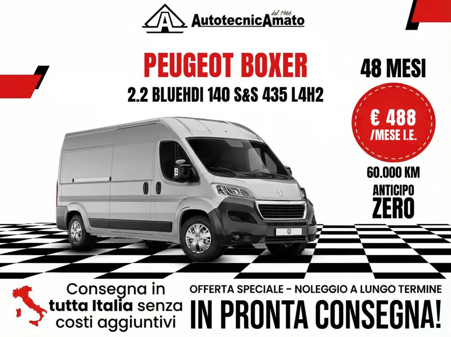Peugeot Boxer 2.2 BlueHDi 140 S&S 435 L4H2 Bianco - 1
