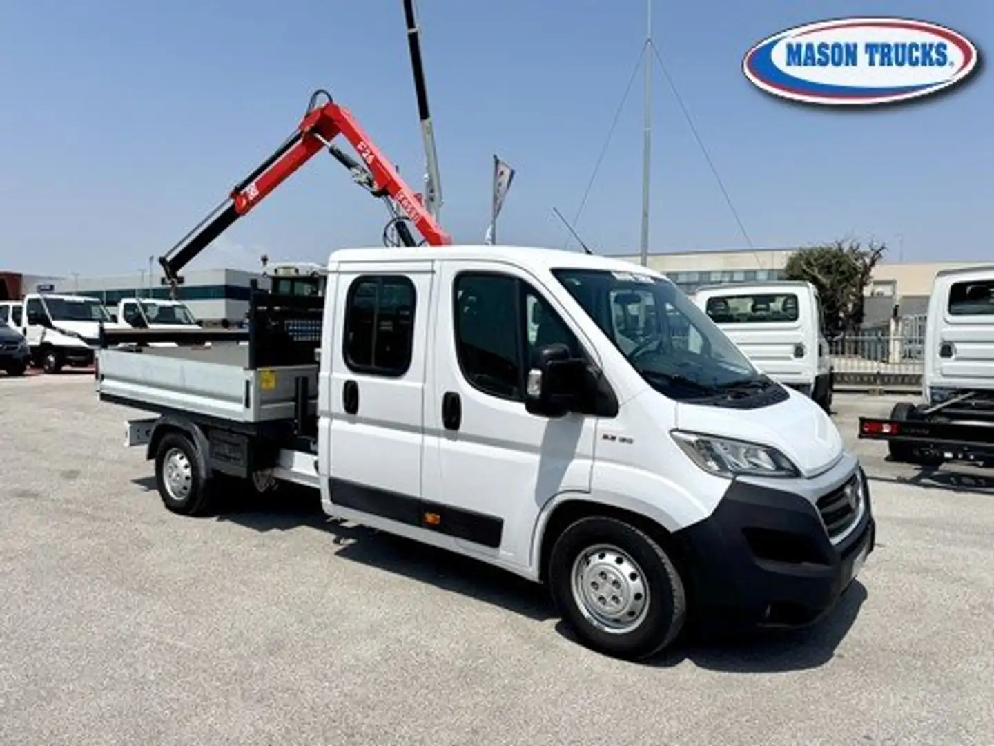 Fiat Ducato Maxi 130 MTJ Doppia Cabina cassone + gru Blanc - 1